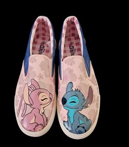 NWOT Ground Up Disney Stich & Angel Slip-on Sneakers Shoes SIZE 9.5